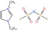 1-辛基-3-甲基咪唑雙氟磺酰亞胺鹽結(jié)構(gòu)式